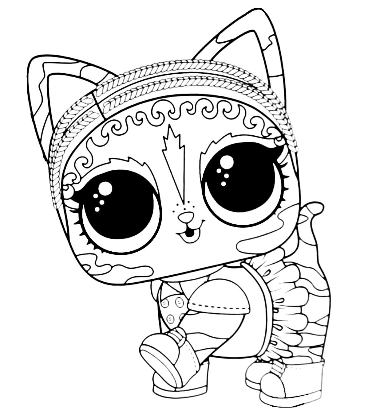 Lol surprise pet coloring page agent kitty cat coloring page love coloring pages puppy coloring pages