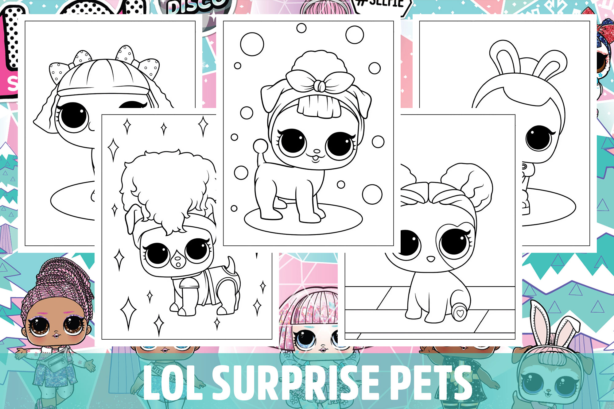 Lol surprise pets coloring pages for kids girls boys teens birthday school activity made by teachers