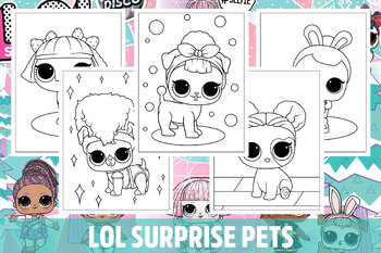 Lol surprise pets coloring pages for kids girls boys teens school activity