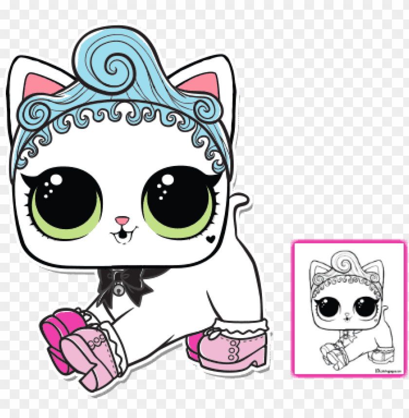 Lol surprise pet coloring pages royal kitty cat page