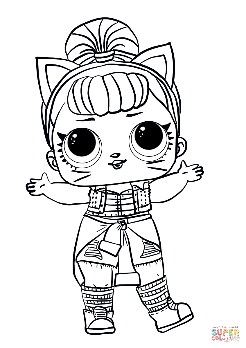 Lol surprise doll troublemaker coloring page free printable coloring pages