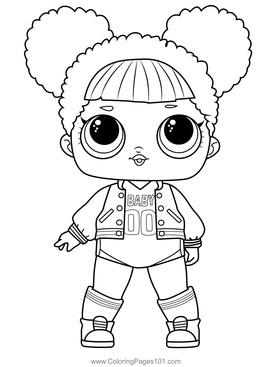 Hoops mvp lol surprise coloring page for kids