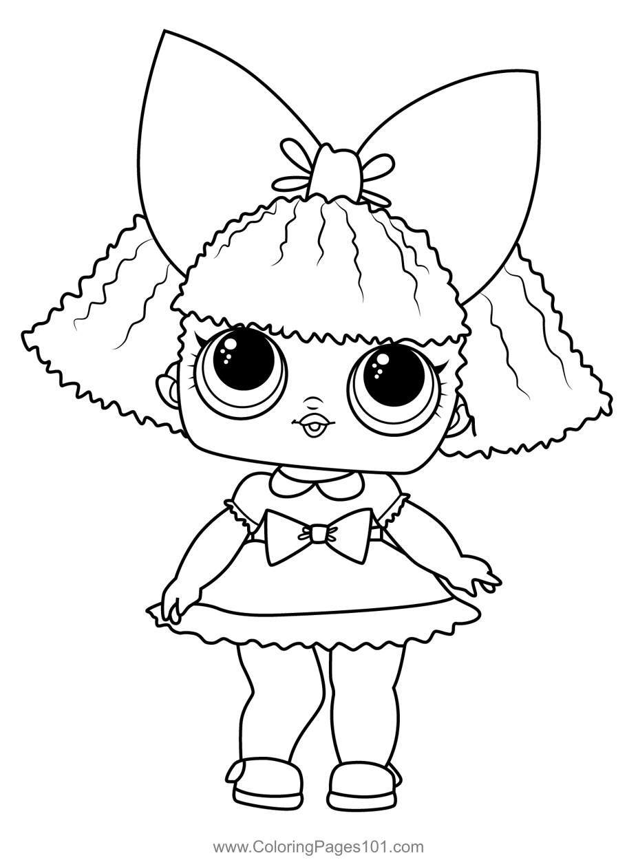 Glitter queen lol surprise coloring page for kids