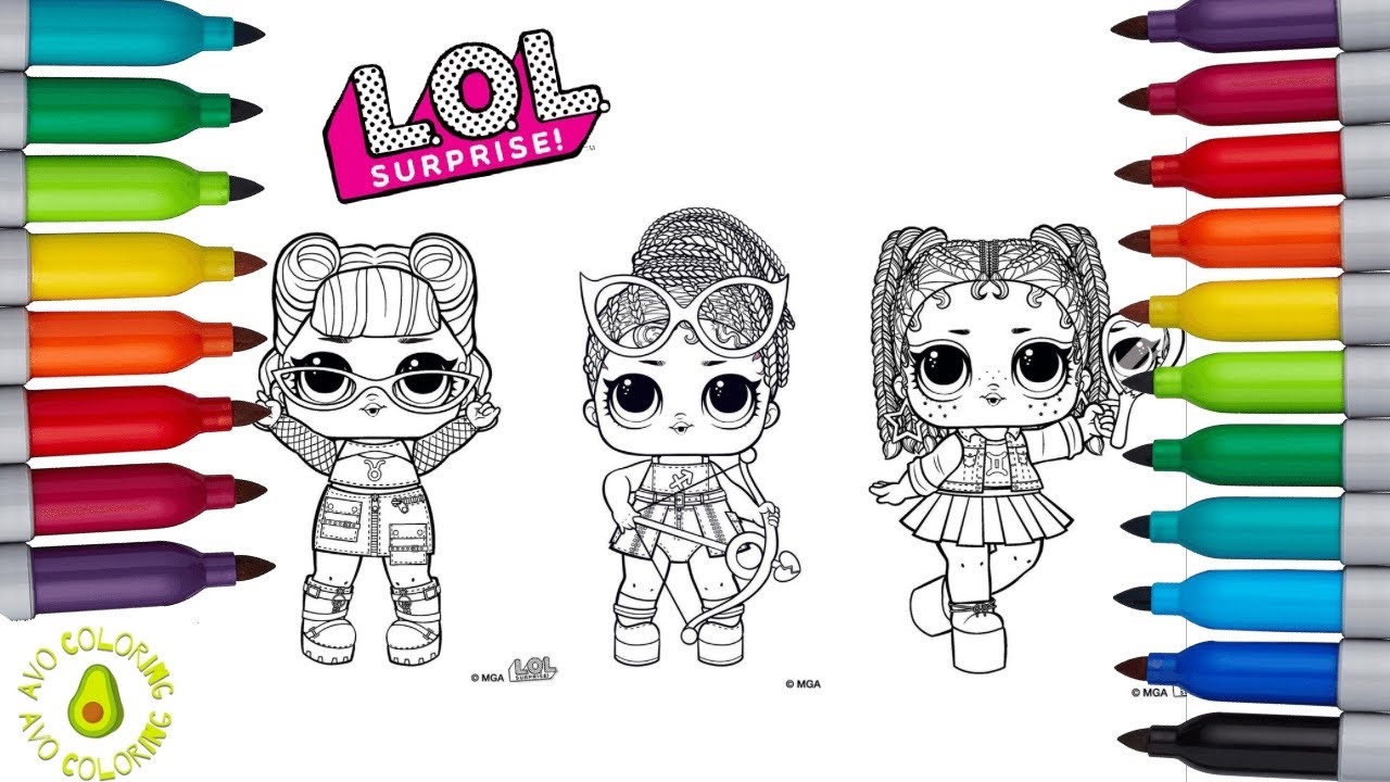 Lol surprise coloring book pages lol zodiac dolls