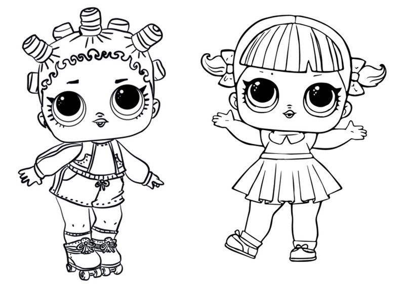 Coloring page lol surprise doll lol surprise doll roller and lol surprise doll line dancer