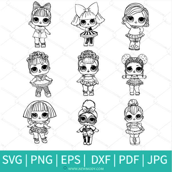 Lol surprise dolls outline svg bundle