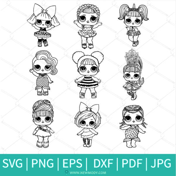 Lol surprise dolls outline svg bundle