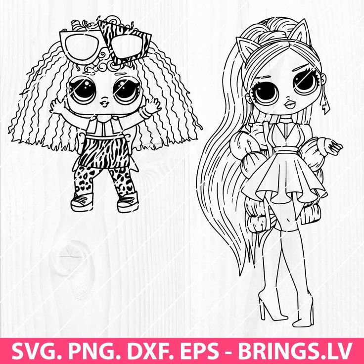 Lol surprise dolls svg doll outline clipart png dxf eps file surprise lol dolls dolls