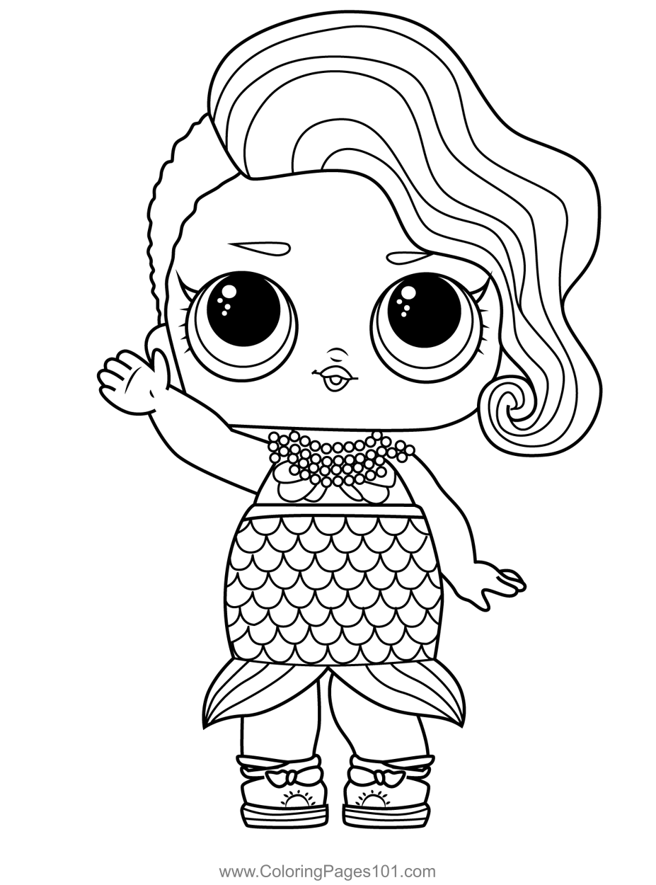 Splash queen lol surprise coloring page for kids