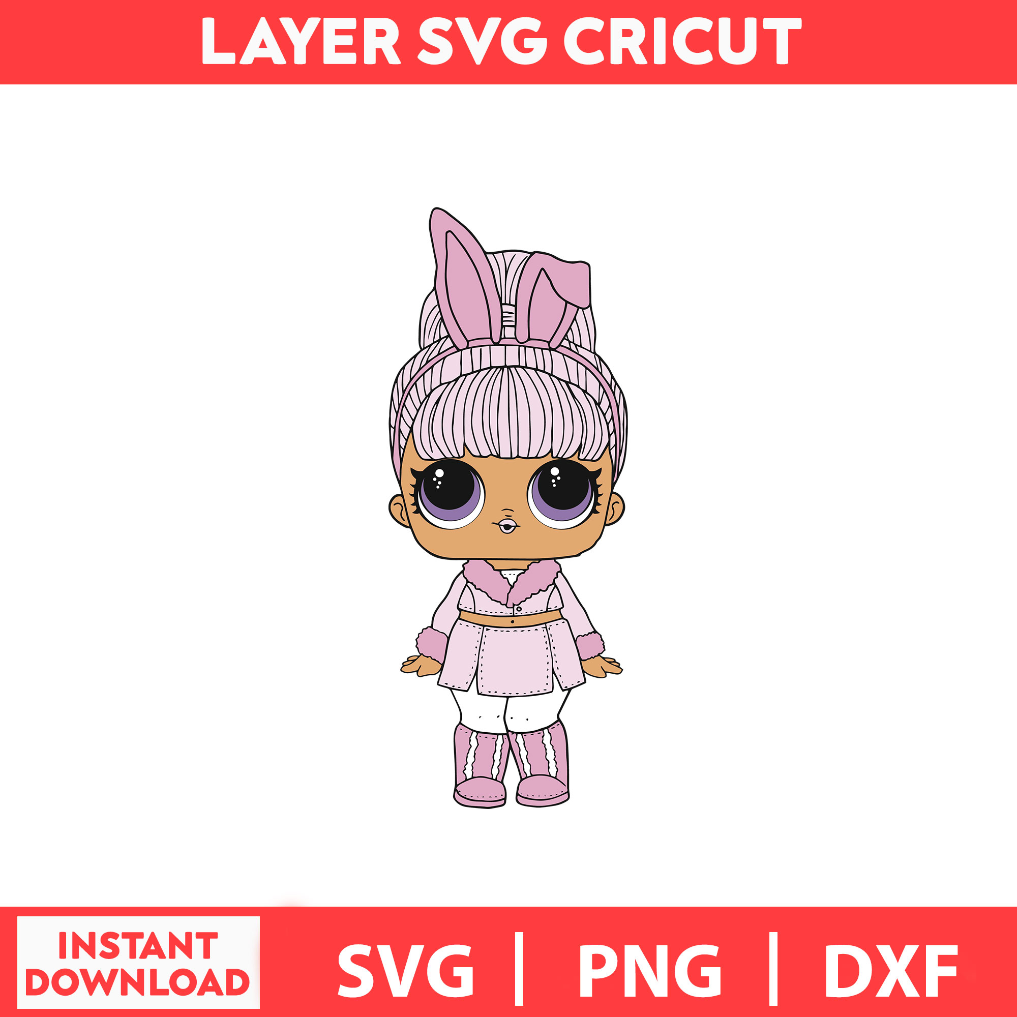 Snow bunny lol surprise squishy of the lol svg png dxf dig