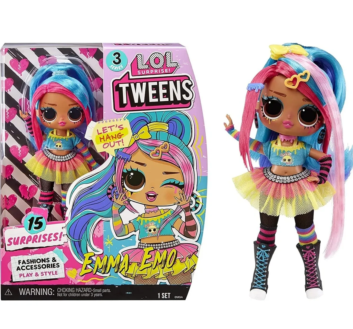 Lol tweens emma emo fashion doll set splatters sister omg surprises series