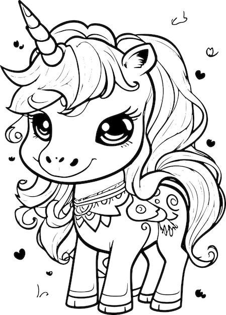 Premium vector unicorn coloring pages for kids