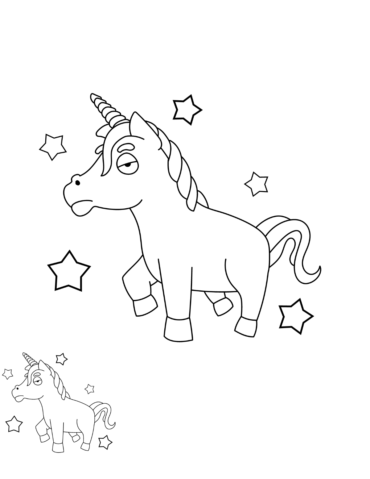 Free unicorn coloring page s examples