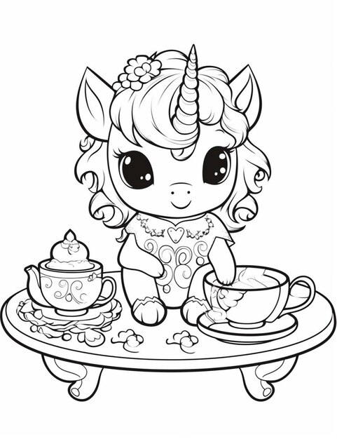 Page cute unicorn coloring page images