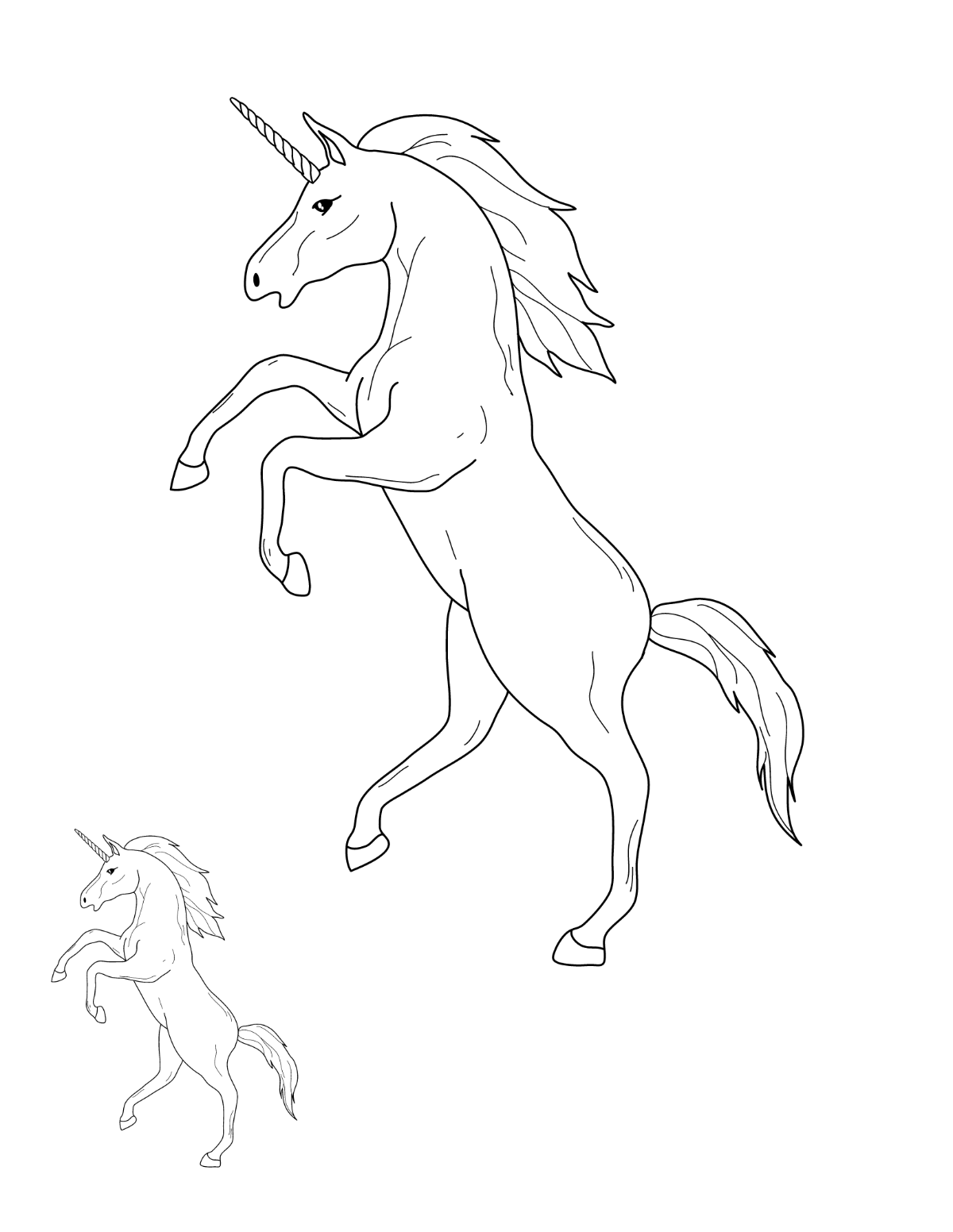 Free unicorn coloring page s examples