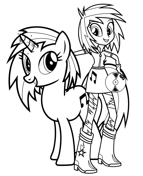 Manga unicorn coloring page my little pony