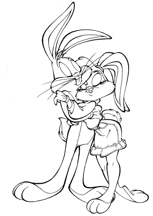 Art therapy coloring page valentine s day bugs and lola bunny