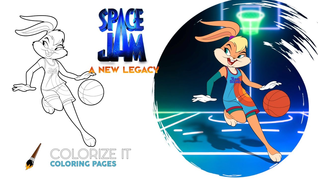 Lola bunny coloring page space jam coloring book tune squad