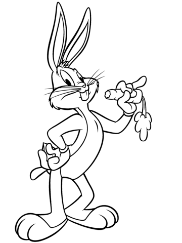 Bugs bunny coloring page free printable coloring pages