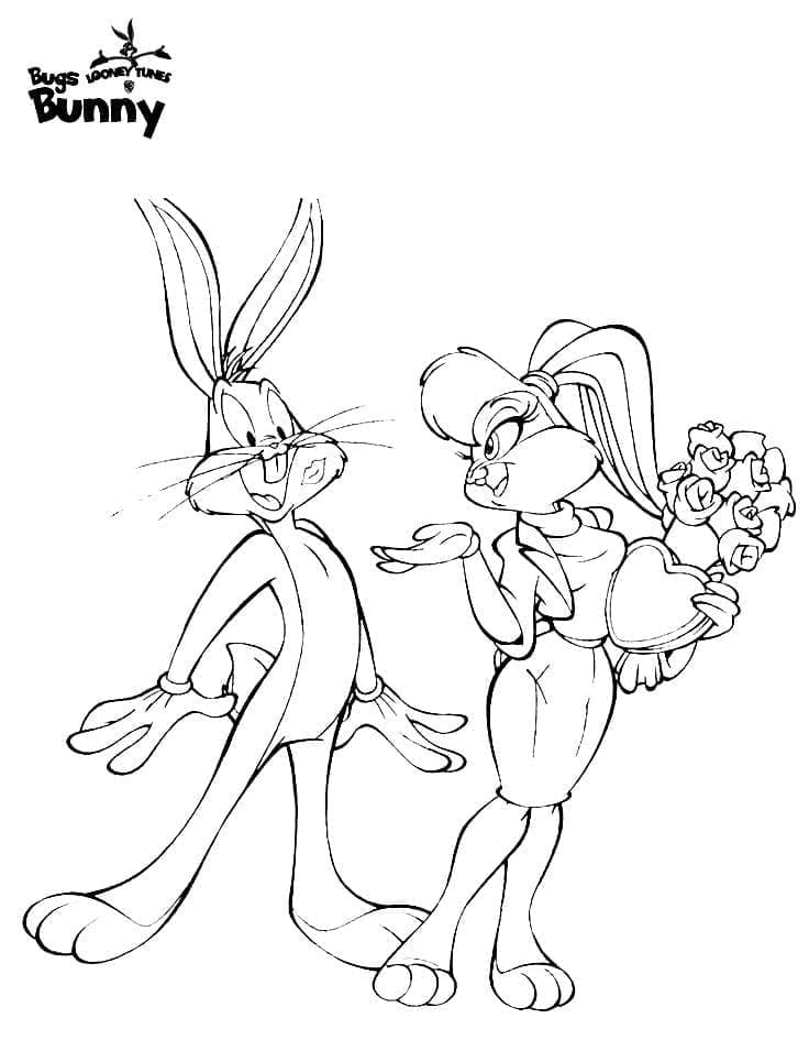 Bugs bunny with lola coloring page