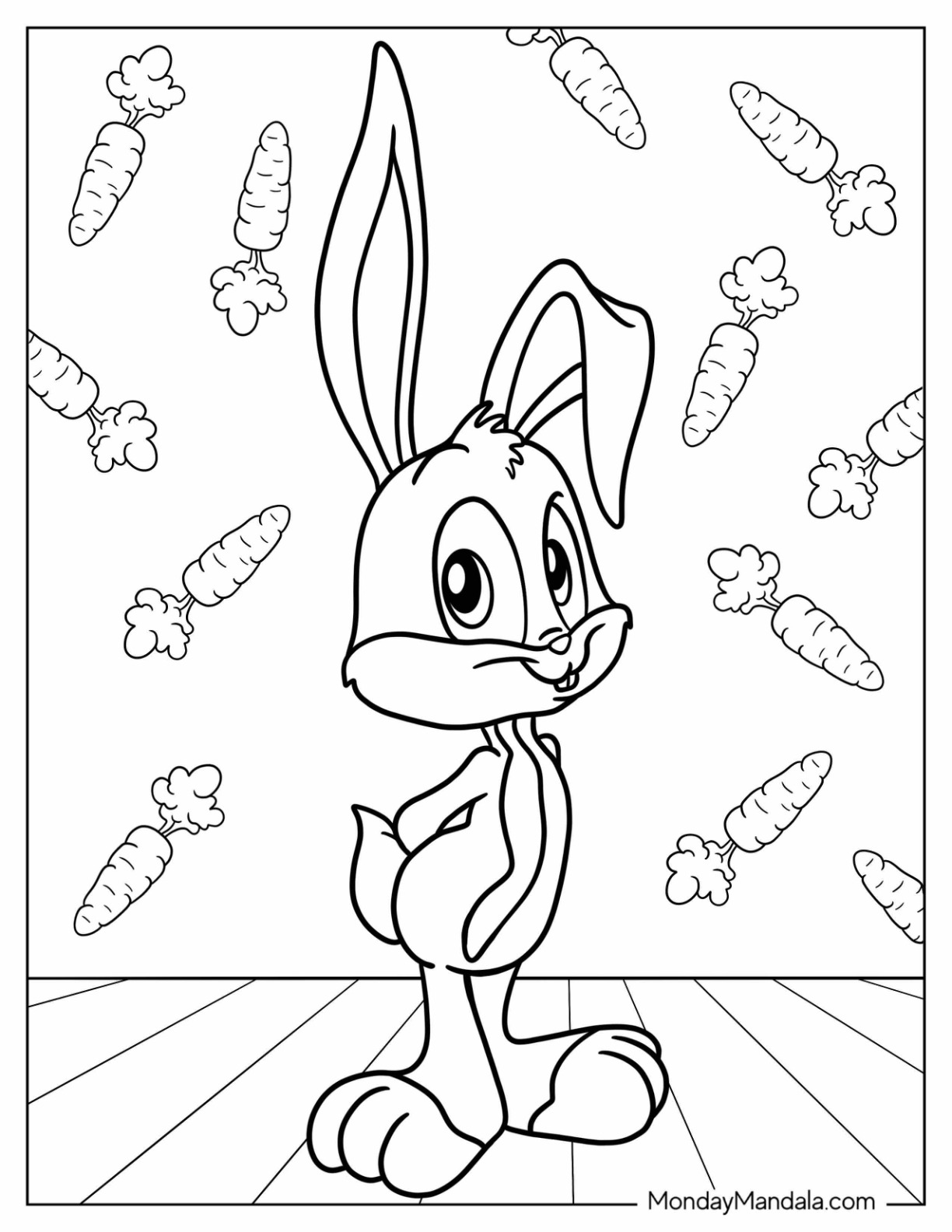 Bugs bunny coloring pages free pdf printables