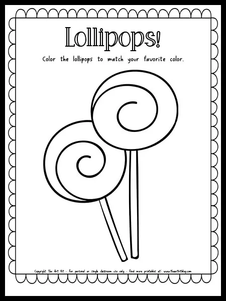 Cute lollipop coloring page free printable â the art kit