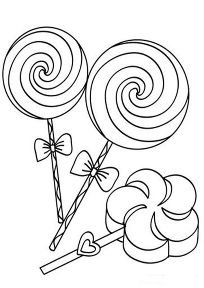 Free easy to print candy coloring pages