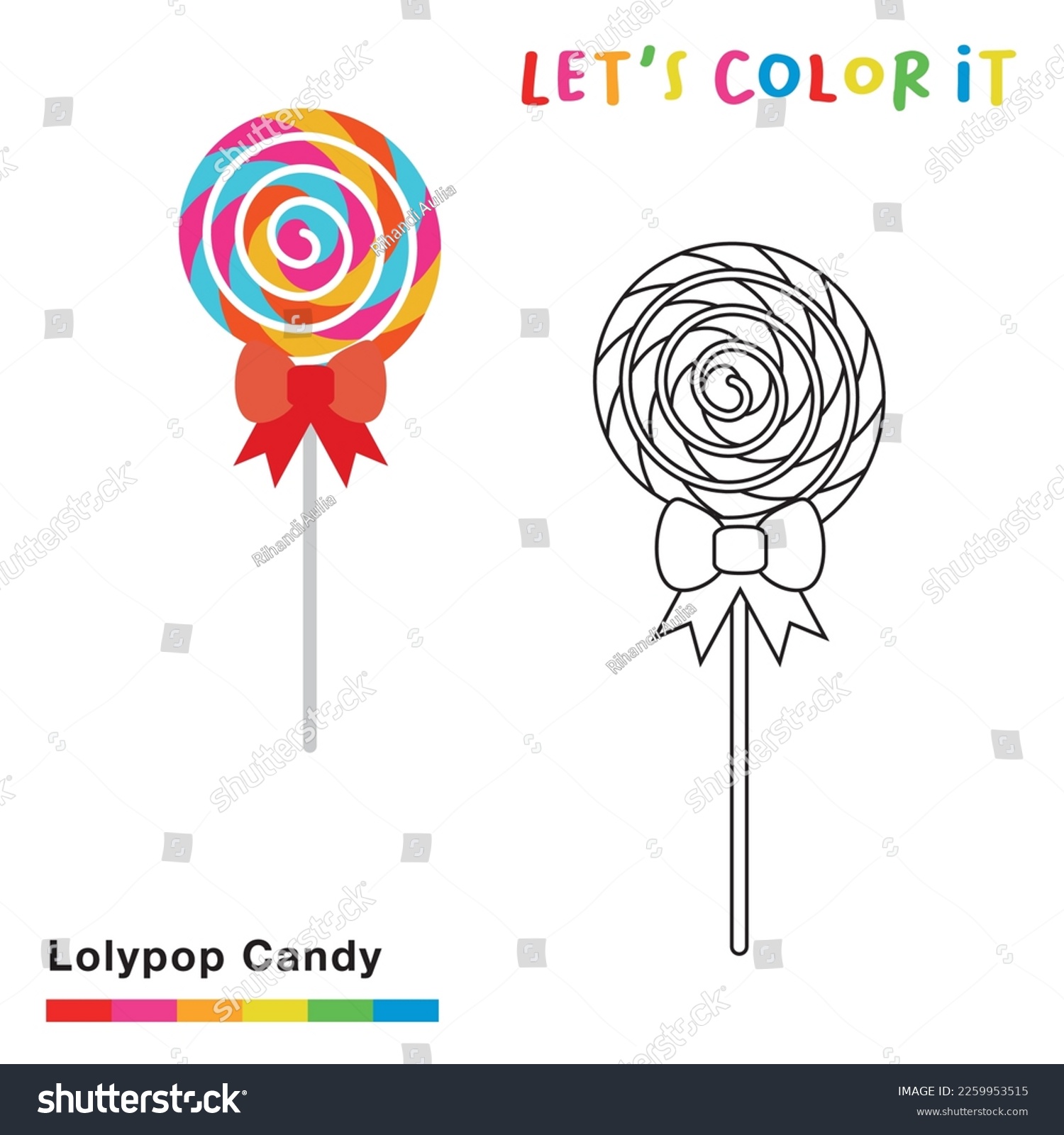 Coloring page kids lollipop candy coloring stock vector royalty free