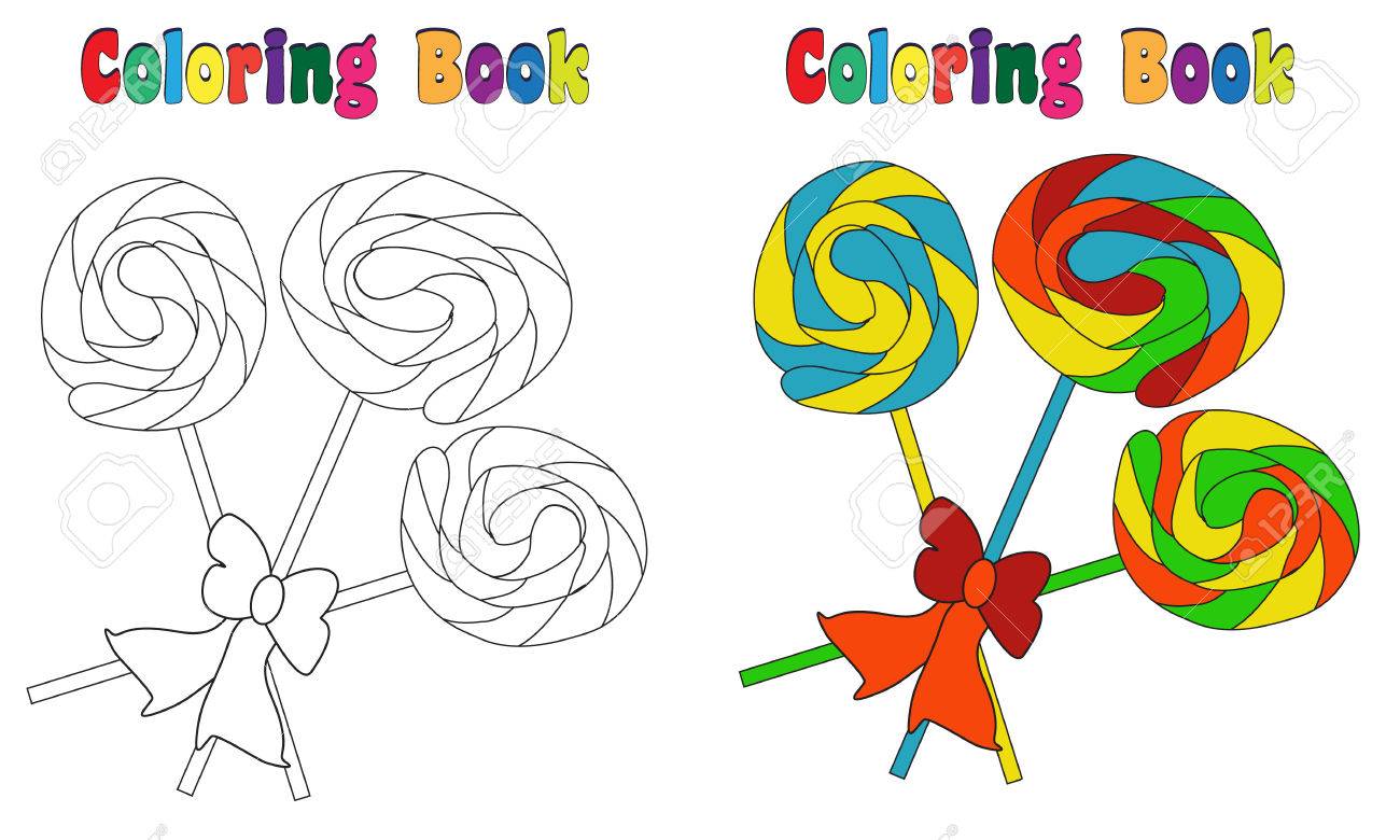 Coloring book lollipop stock photo picture and royalty free image image