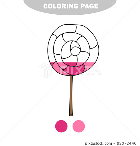 Simple coloring page line art black and white