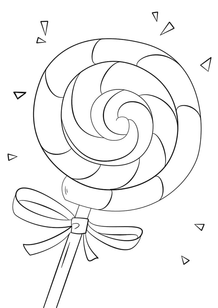 Pretty lollipop coloring page