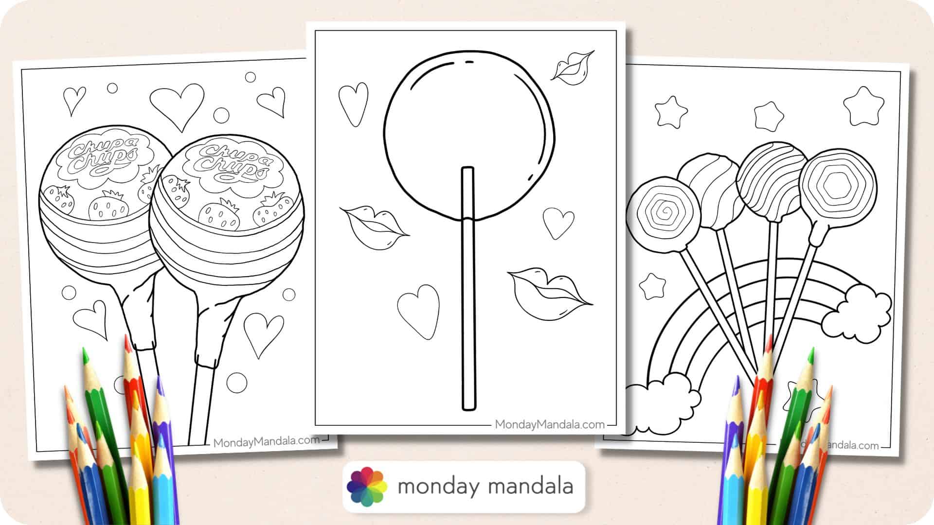 Lollipop coloring pages free pdf printables