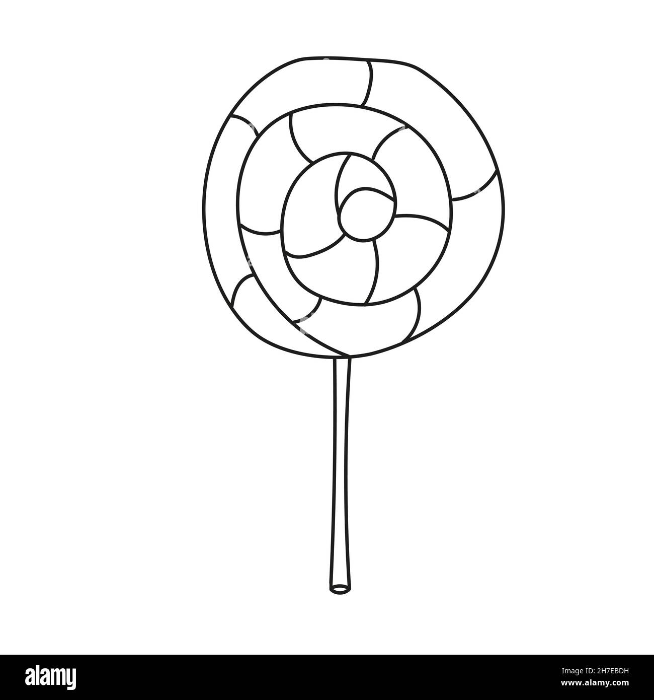 Simple coloring page line art black and white lollipop coloring book page for and kids vector illustration stock vector image art