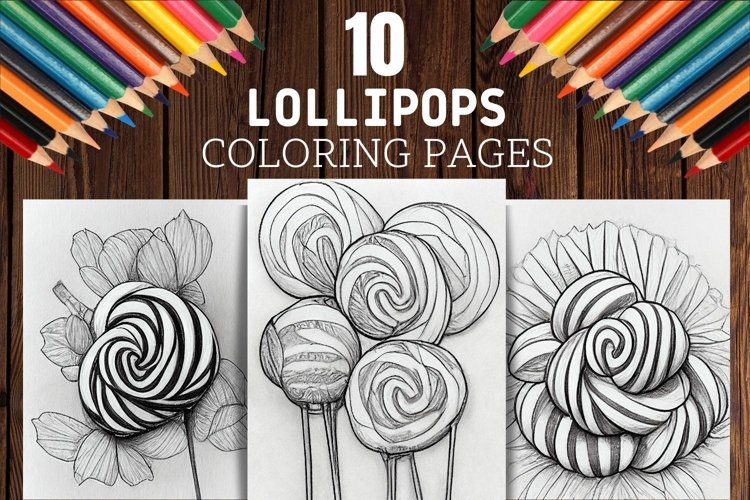 Yummy lollipops coloring pages