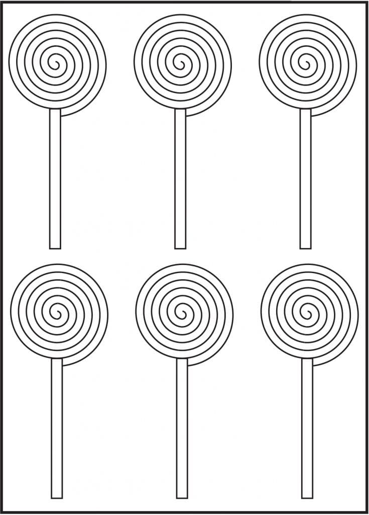 Lollipop printable coloring page