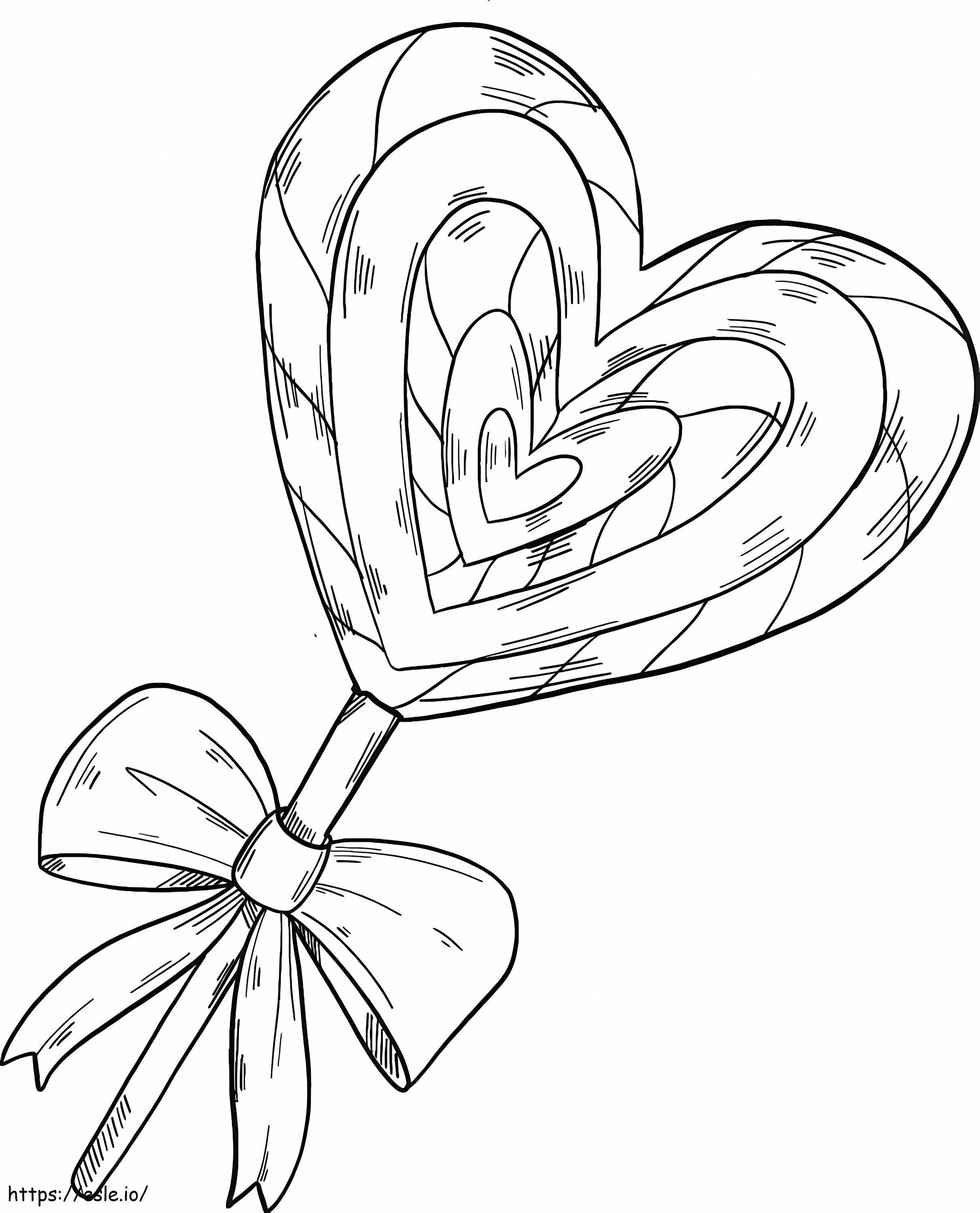 Heart lollipop coloring page