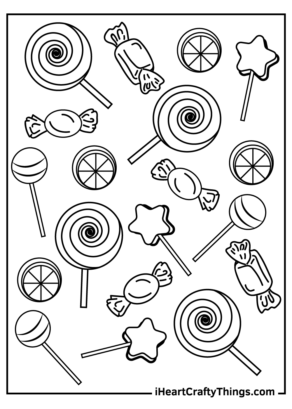 Candy coloring pages free printables