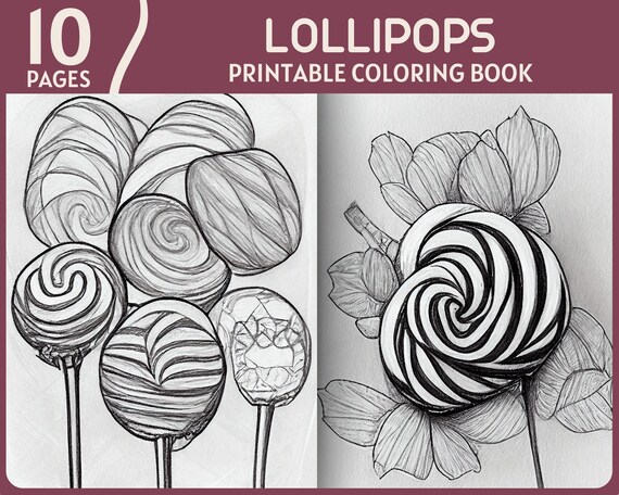 Lollipops coloring pages sweet lollipop coloring book printable yummy lollipop theme coloring page