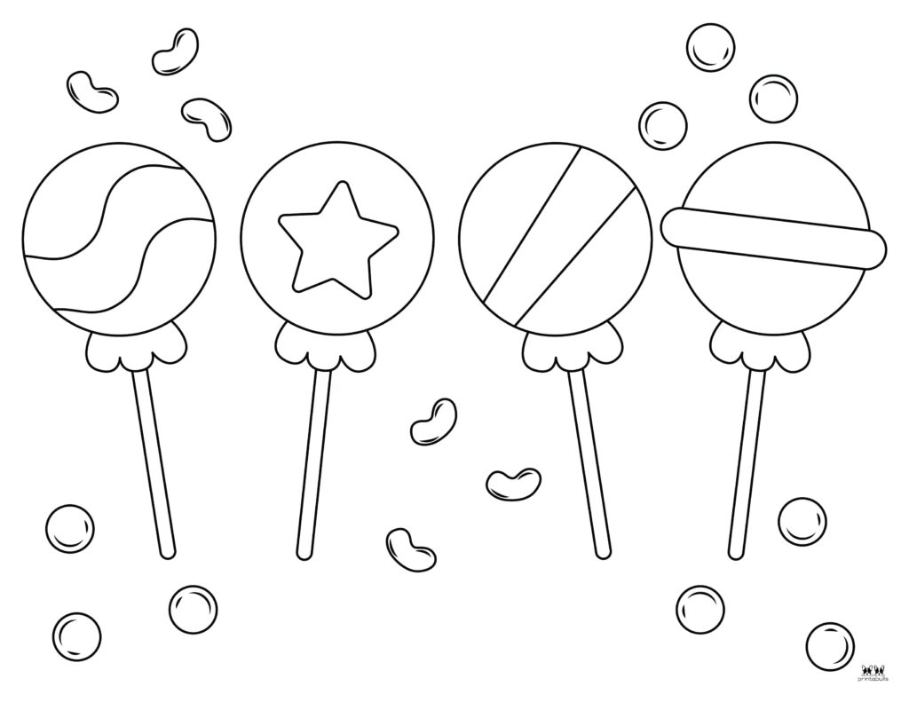 Halloween candy coloring pages