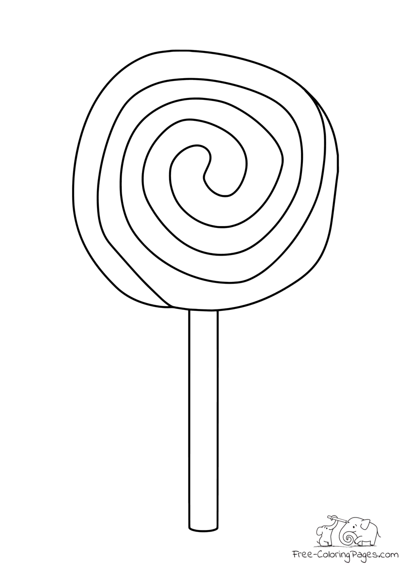 Coloring page sugar lollipop