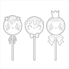 Printable sweet lollipop coloring page