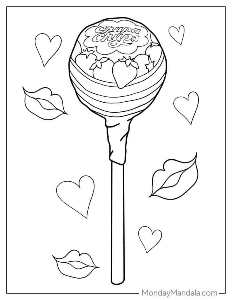 Lollipop coloring pages free pdf printables