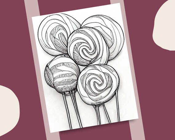 Lollipops coloring pages sweet lollipop coloring book printable yummy lollipop theme coloring page