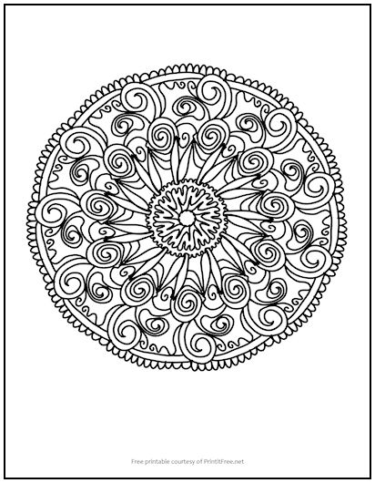 Lollipop swirls mandala coloring page print it free