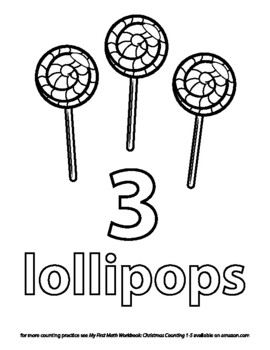 Lollipops counting coloring page pre