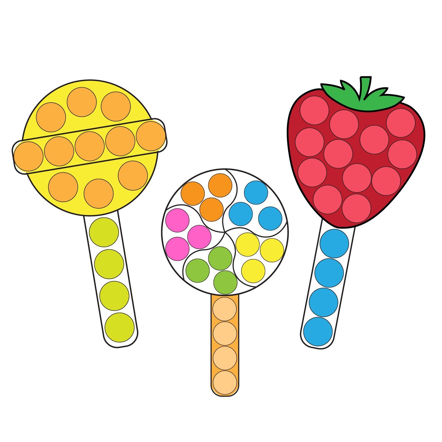 Lollipop dot markers preschool coloring pages