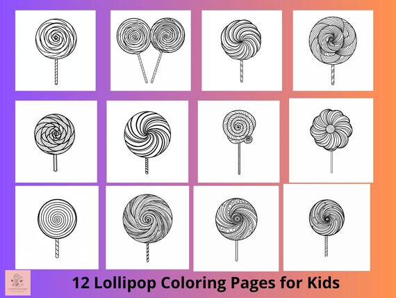 Lollipop coloring book candy printable kids coloring pages educational activity sheets for kidspreschoolers pages