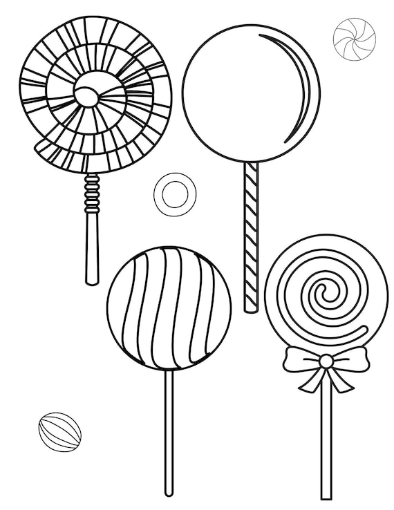 Candy coloring pages printable candy coloring sheets lollipops coloring candy coloring book candy pdf candy activity pages