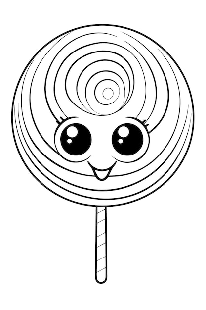 Premium vector cute lollipop coloring page