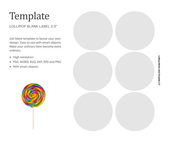 Swirl lollipop label template rainbow lollipop blank label template cricut silhouette silhouette studio paper size letter instant download